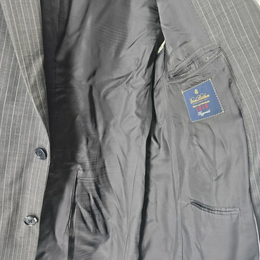 Brooks Brothers Blazer Mens 42R Grey Pinstripe 1818 Fitzgerald Sport Coat